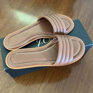 J Crew Sorrento padded leather slides